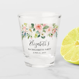 Rosa weißer schnapsglas