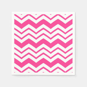 Rosa-weißes Chevron-Zickzack-Musterdesign Serviette
