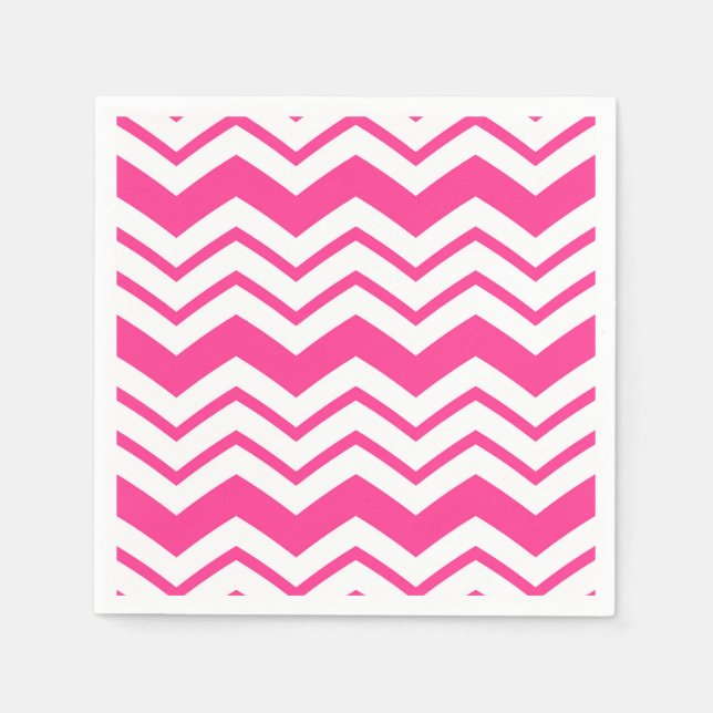 Rosa-weißes Chevron-Zickzack-Musterdesign  Serviette (Vorderseite)