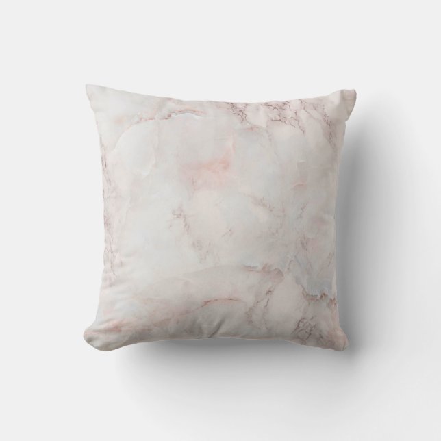 Rosa weißes elegantes Marmorierungmuster abstrakt Kissen (Vorderseite)