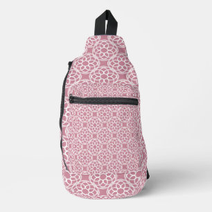 Rosa weißes geometrisches nahtloses Muster Crossbody Bag