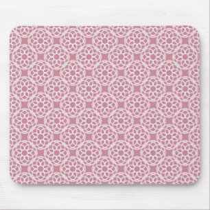 Rosa weißes geometrisches nahtloses Muster Mousepad