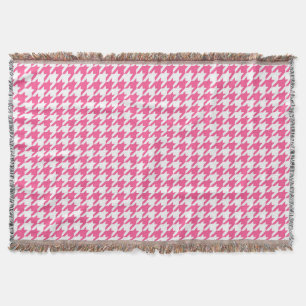 Rosa-weißes Houndstooth-Karomuster-Design Decke