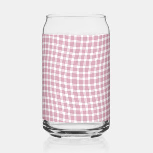 Rosa weißes Karo Gingham nahtloses Muster Dosenglas