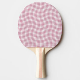 Rosa weißes Karo Gingham nahtloses Muster Tischtennis Schläger