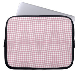 Rosa-weißes Karo-Karo-Nahtloses Muster Laptopschutzhülle