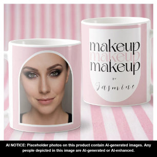 Rosa Weißes Makeup-Artist Süßes Foto Kaffeetasse