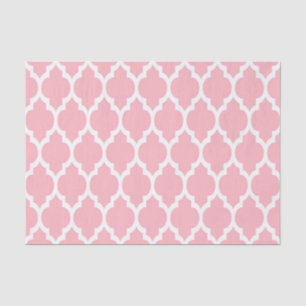 Rosa weißes marokkanisches Quatrefolienmuster #4 Seidenpapier