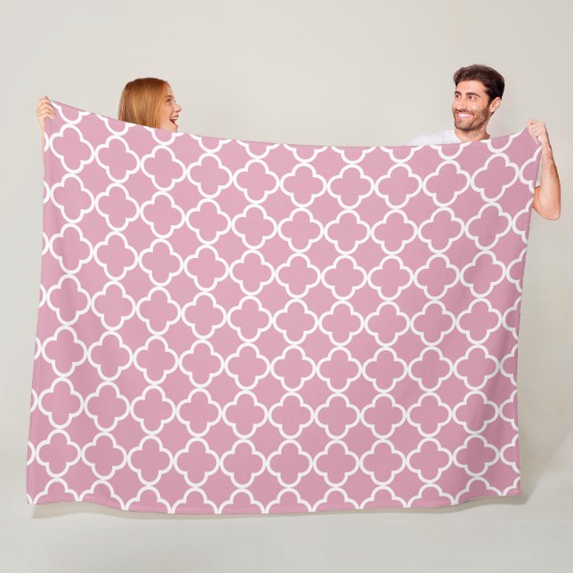 Rosa, weißes Quarreto Fleecedecke (Beispiel)
