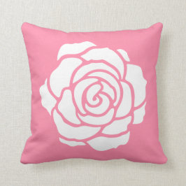 Rosa/weißes Rosen-Kissen Kissen