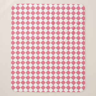 Rosa weißes Schachbrett-Diamantmuster Sherpadecke
