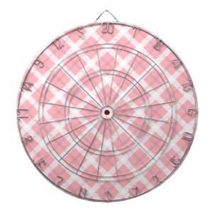 Rosa-weißes Tartanmuster Dartscheibe