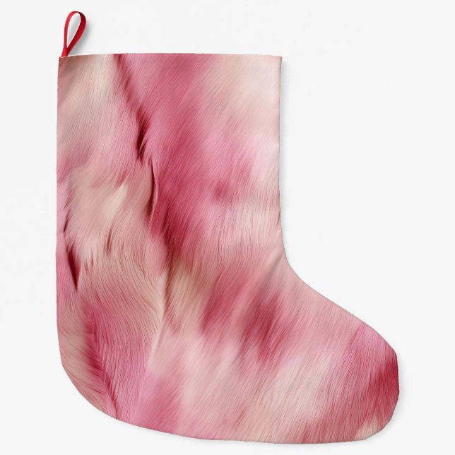 Rosa Weißes Tier Großer Weihnachtsstrumpf (Vorderseite)