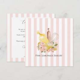 Rosa Weißgestrichene Bäckerei Danke Karte