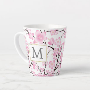 Rosa Weißkirschblüte erste anpassbare Tasse