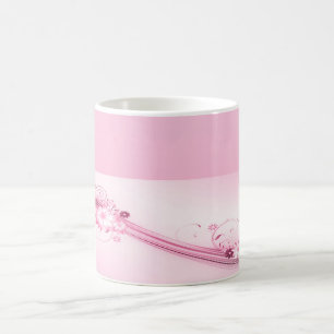 Rosa Wellen der Blumen-n Kaffeetasse