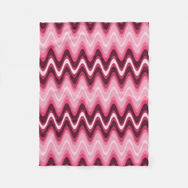 Rosa Wellen Fleecedecke (Vorderseite)