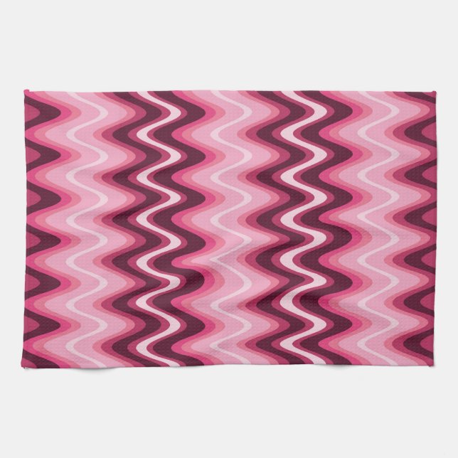 Rosa Wellen Geschirrtuch (Horizontal)