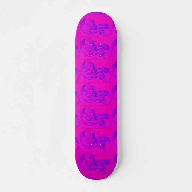 rosa Wellenmeerjungfrau-Skateboard Skateboard (Vorne)