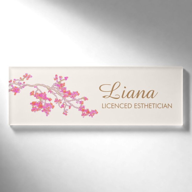 Rosa Wellness-Center Salon Beauty Namenschild (Vorderseite)