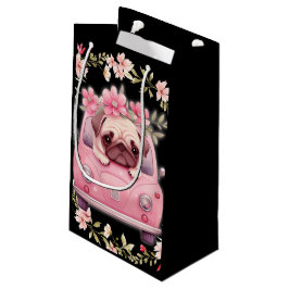 Rosa Welpen-Tasche Kleine Geschenktüte