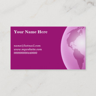 Rosa Weltkugel, Ihr Name hier, name@hotmail... Visitenkarte