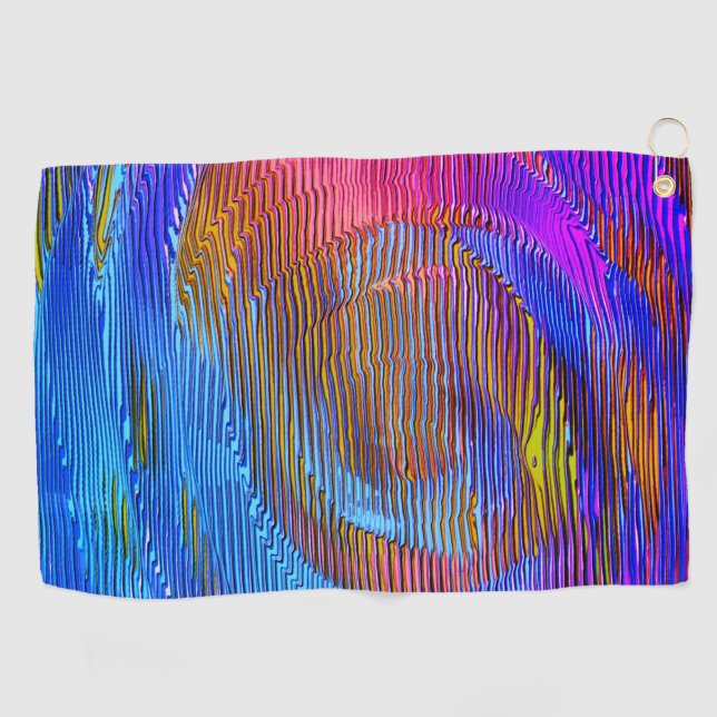 Rosa Wendelregenbogen mit Relief und chaotischen S Golfhandtuch (Horizontal)