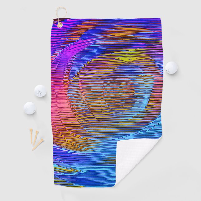 Rosa Wendelregenbogen mit Relief und chaotischen S Golfhandtuch (Insitu)