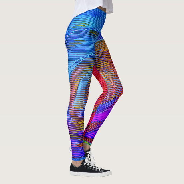 Rosa Wendelregenbogen mit Relief und chaotischen S Leggings (Rechts)