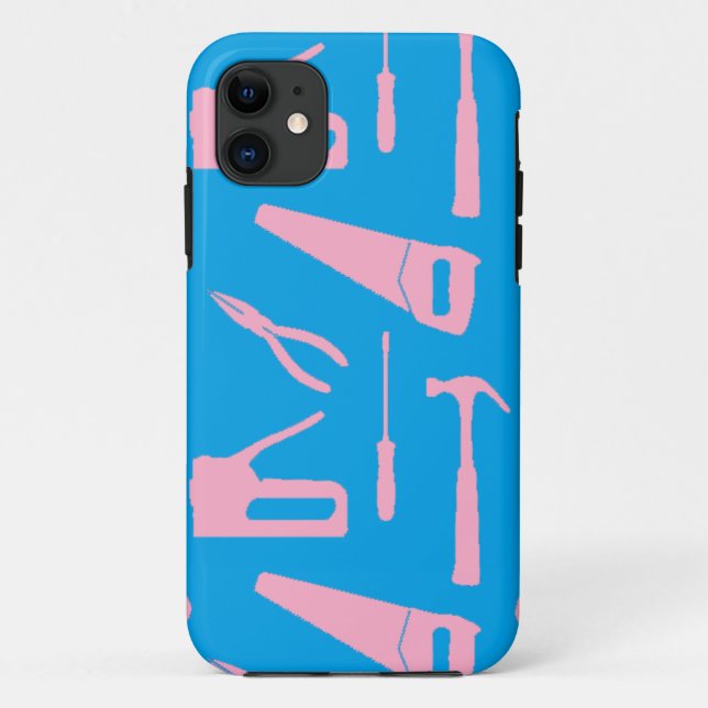 Rosa Werkzeuge iPhone Case (Rückseite)