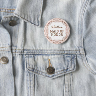 Rosa Western-Cowgirl-Themen-Ehrenjungfer-Mail Button