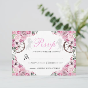Rosa Western Quinceanera RSVP-Karte RSVP Karte