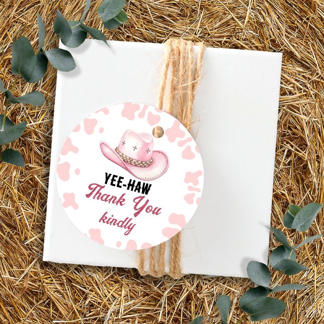 Rosa Western Rodeo Cowgirl Babydusche Geschenkanhänger (Von Creator hochgeladen)
