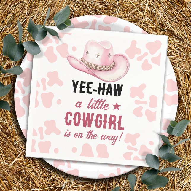 Rosa Western Rodeo Cowgirl Babydusche Serviette (Von Creator hochgeladen)