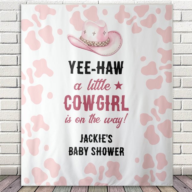 Rosa Western Rodeo Cowgirl Babydusche Wandteppich (Von Creator hochgeladen)