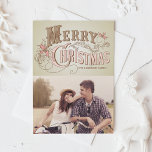 Rosa Western Typografie Frohe Weihnachtszeit Foto Feiertagspostkarte<br><div class="desc">Senden Sie Ihre Urlaubswünsche mit dieser individuell gestaltbaren Weihnachtspostkarte an Freunde und Familie. Dieses Foto Weihnachts-Postkarte zeigt Western-Typografie. Personalisieren Sie durch Hinzufügen eines Urlaubsgrüßens,  Namen,  Foto und andere Details. Diese rosa Weihnachtspostkarte ist in anderen Farben und mit Karton erhältlich.</div>