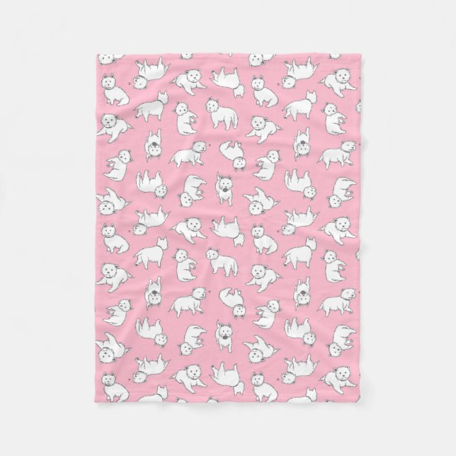 Rosa Westies Fleece-Decke Fleecedecke (Vorderseite)