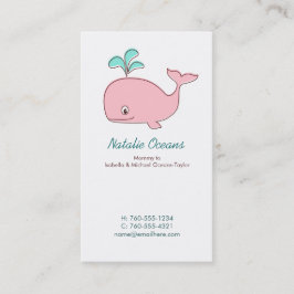 Rosa Whale-Mami-Rufkarten Telefonnummerkarte
