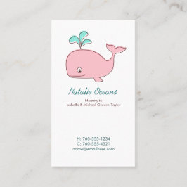 Rosa Whale-Mami-Rufkarten Telefonnummerkarte