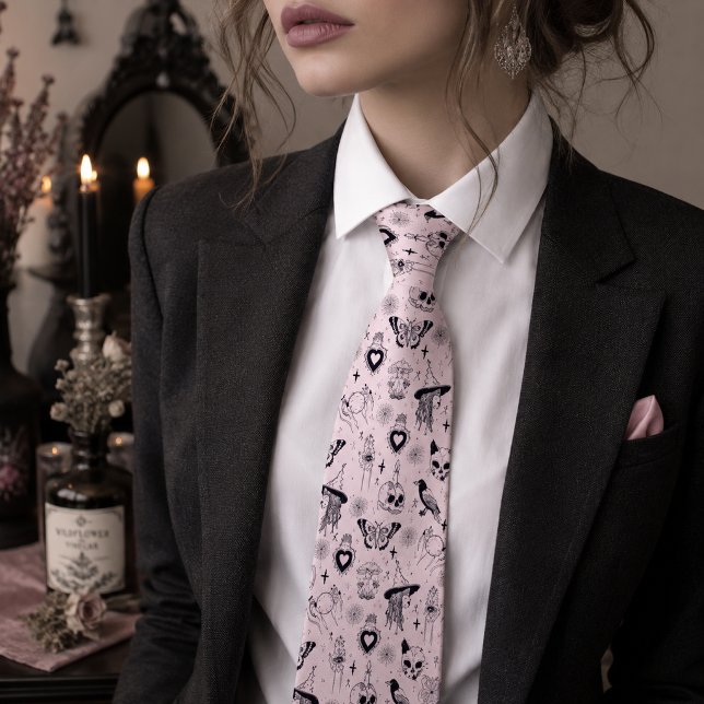 Rosa Whimsigoth-Hexenmuster Krawatte (Von Creator hochgeladen)