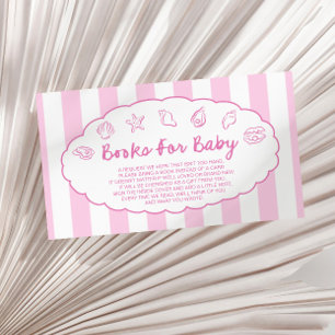 Rosa Whimsische Muschel-Baby-Shower-Bücher für Bab Begleitkarte