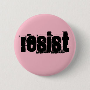 Rosa widerstehen Abzeichen Button