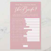 Rosa Wie gut kennen Sie das Brautduschenspiel?