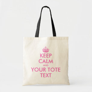 Rosa wiederverwendbare Einkaufstasche 'Keep calm'
