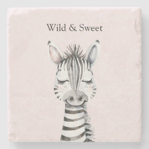 Rosa Wild & Sweet Zebra Steinuntersetzer