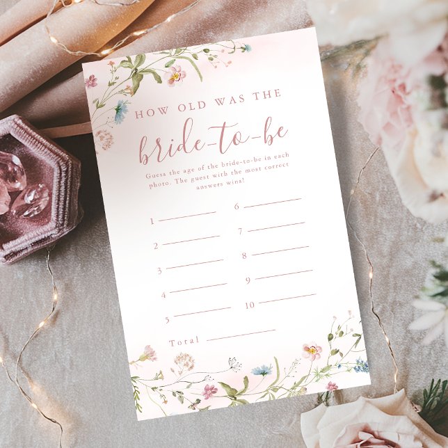 Rosa Wildblume boho wie alt war das Brautspiel (Pink Wildflower boho how old was the bride game)
