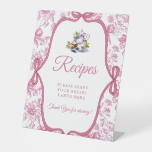 Rosa Wildblume Verlasst Ihr Rezept-Brautparty Sockelschild