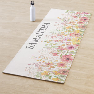 Rosa Wildblume Yogamatte