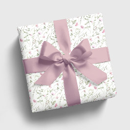 Rosa Wildblumen-Aquarell Geschenkpapier