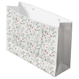Rosa Wildblumen-Aquarell Große Geschenktüte